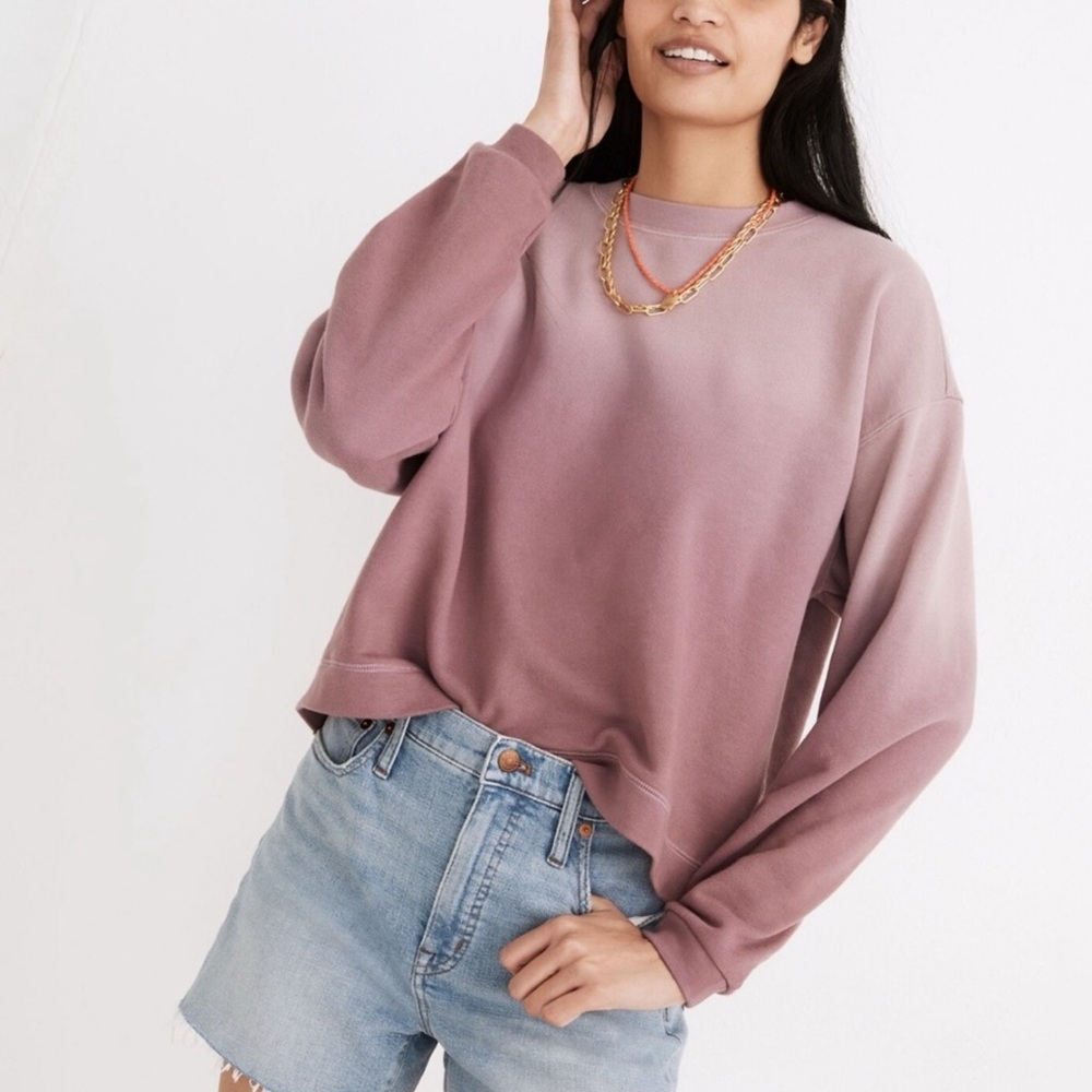 Madewell Dip Dye Swing Sweatshirt S Relaxed Cotton Pullover NWT